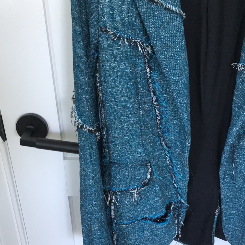 Rag & Bone Deconstructed Teal Twead Blazer Size 2 - image 4